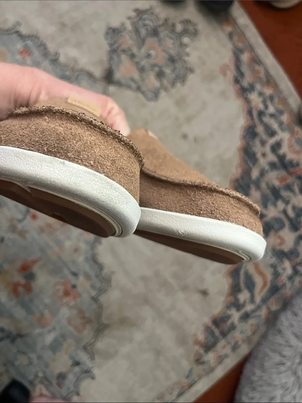 OluKai Nalukai Kala Men's 10.5 Tan Suede Leather Slip On Loafers Drop-In Heel
